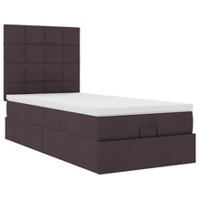 Ottoman bed met matras 90x200cm stof donkerbruin