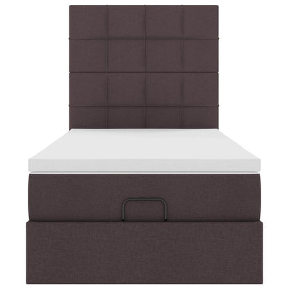 Ottoman bed met matras 90x200cm stof donkerbruin