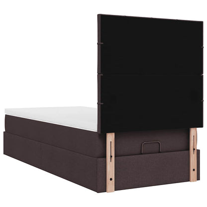 Ottoman bed met matras 90x200cm stof donkerbruin