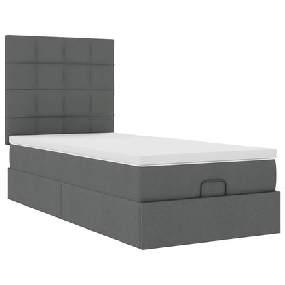 Ottoman bed met matras 100x200cm stof donkergrijs