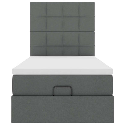 Ottoman bed met matras 100x200cm stof donkergrijs