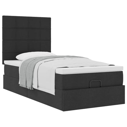 Ottoman bed met matras 100x200cm stof zwart