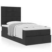 Bed met matras 100x200 cm stof zwart