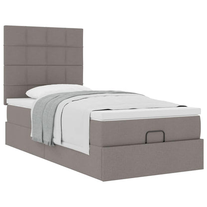 Ottoman bed met matras 100x200cm stof taupe