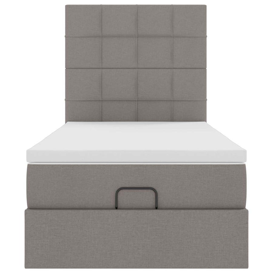Ottoman bed met matras 100x200cm stof taupe
