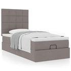 Bed met matras 100x200 cm stof taupe