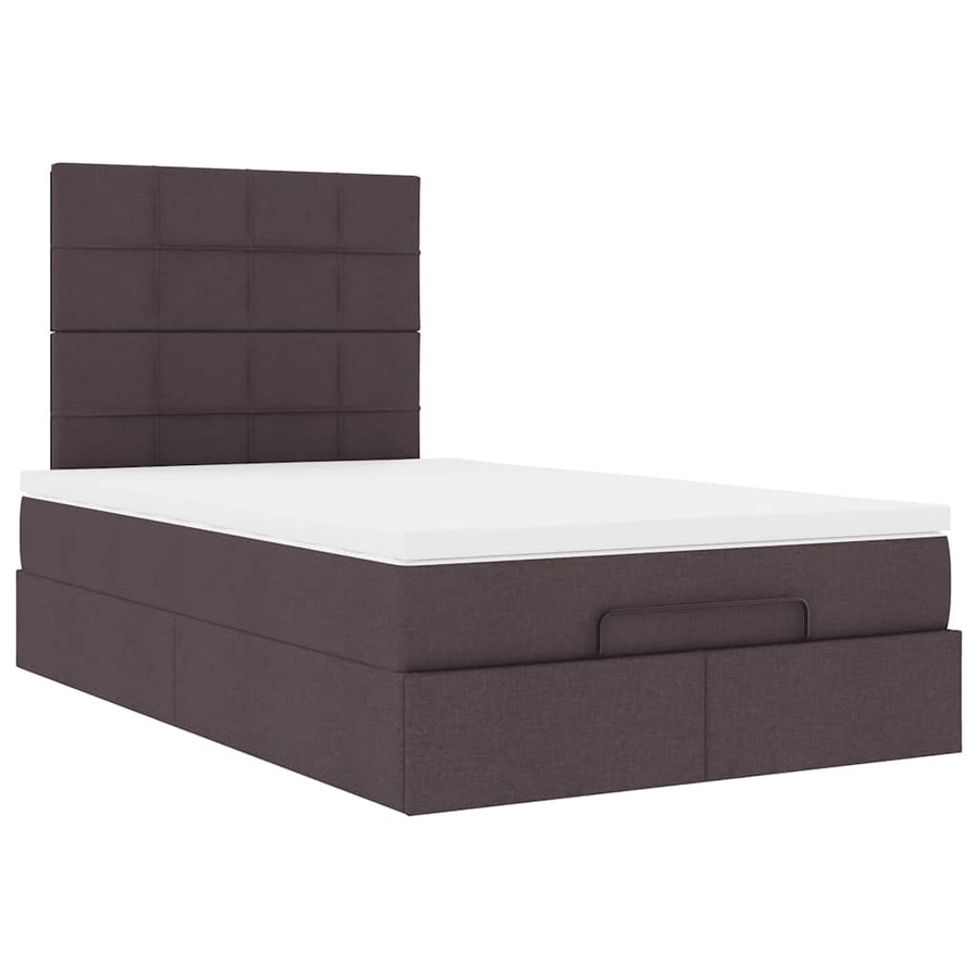 Ottoman bed met matras 120x190 cm stof donkerbruin