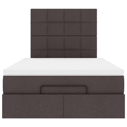 Ottoman bed met matras 120x190 cm stof donkerbruin