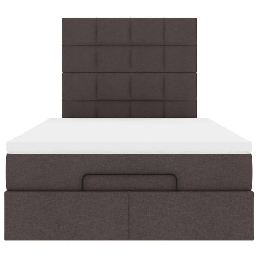 Ottoman bed met matras 120x190 cm stof donkerbruin