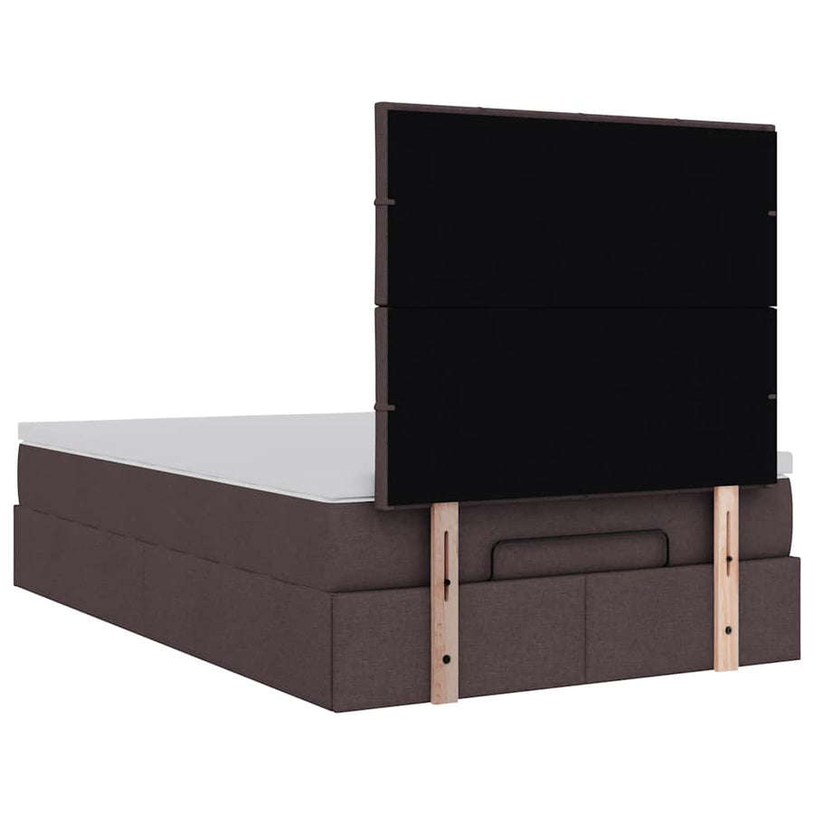 Ottoman bed met matras 120x190 cm stof donkerbruin