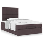 Ottoman bed met matras 120x190 cm donkerbruin