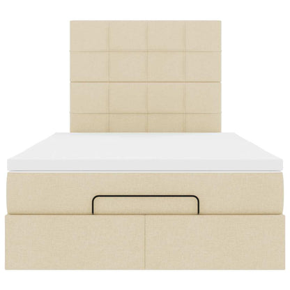 Ottoman bed met matras 120x190cm stof crèmekleurig