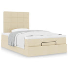 Ottoman bed met matras 120x190 cm crèmekleurig
