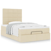 Ottoman bed met matras 120x190 cm crèmekleurig