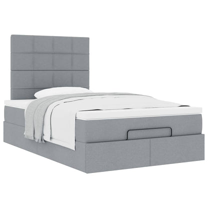 Ottoman bed met matras 120x200cm stof lichtgrijs