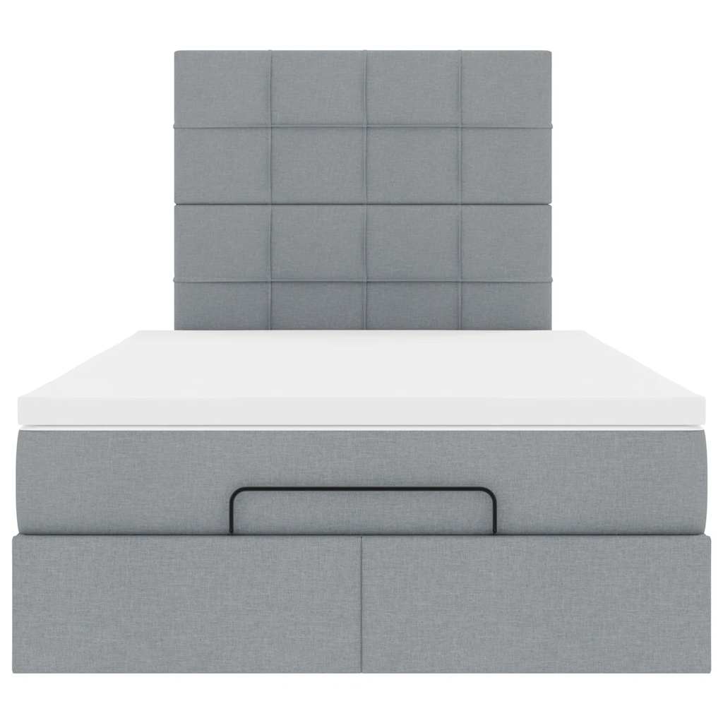 Ottoman bed met matras 120x200cm stof lichtgrijs
