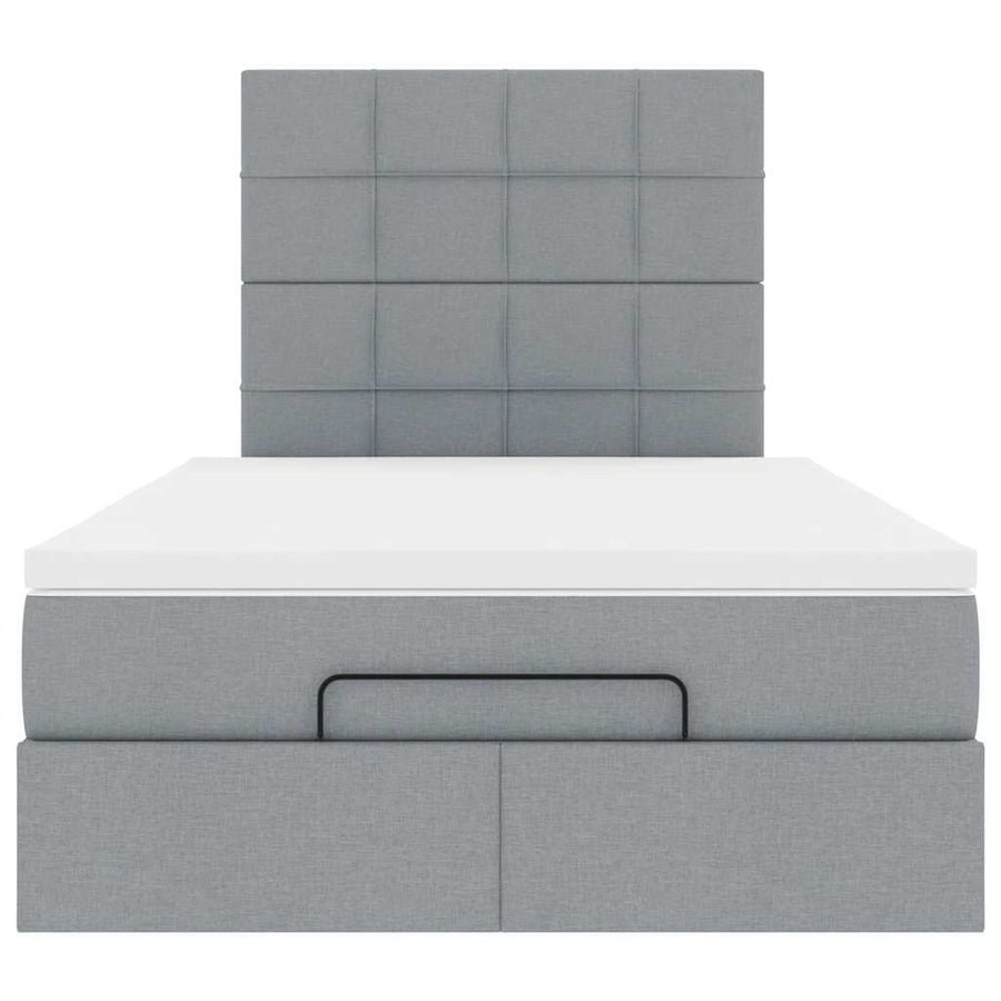 Ottoman bed met matras 120x200cm stof lichtgrijs