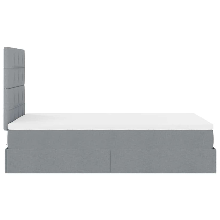 Ottoman bed met matras 120x200cm stof lichtgrijs