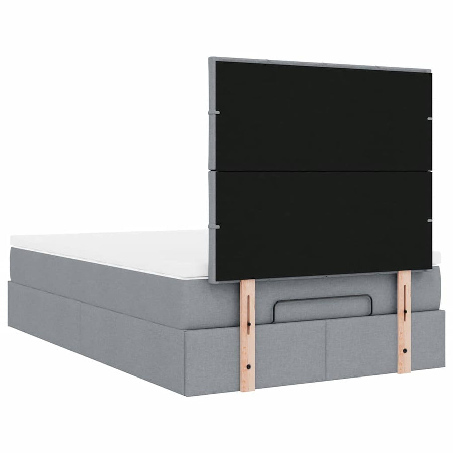 Ottoman bed met matras 120x200cm stof lichtgrijs