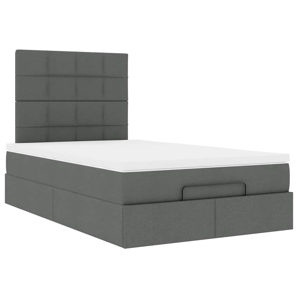 Ottoman bed met matras 120x200cm stof donkergrijs