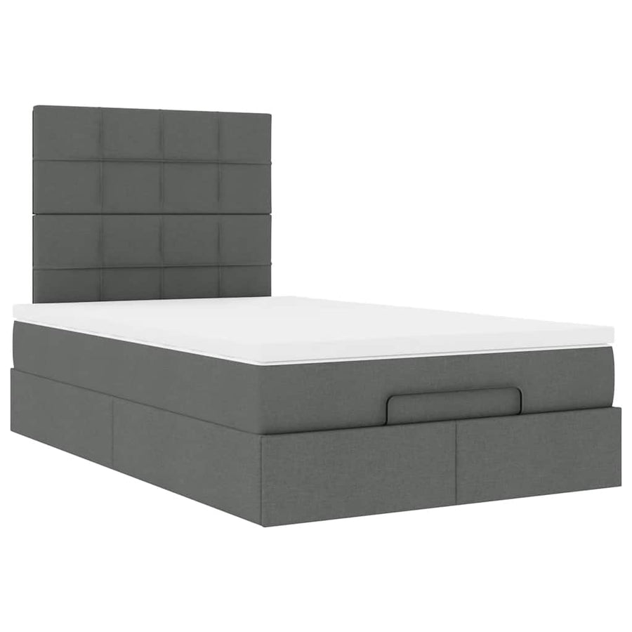 Ottoman bed met matras 120x200cm stof donkergrijs