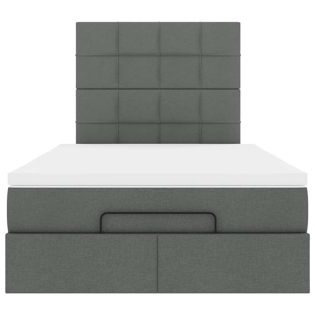 Ottoman bed met matras 120x200cm stof donkergrijs