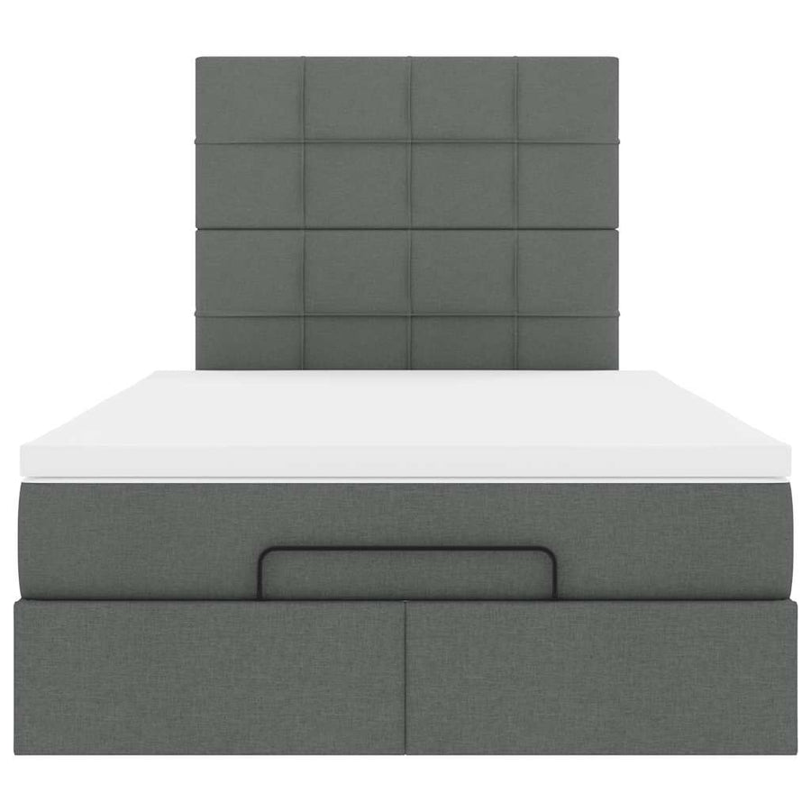 Ottoman bed met matras 120x200cm stof donkergrijs