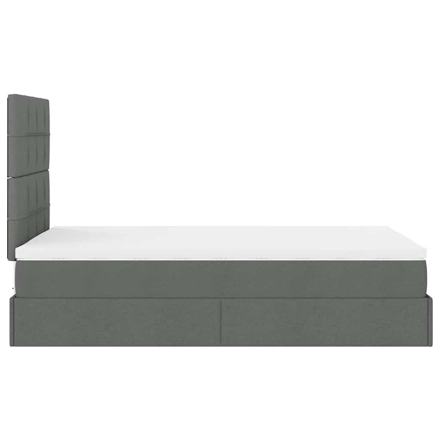 Ottoman bed met matras 120x200cm stof donkergrijs