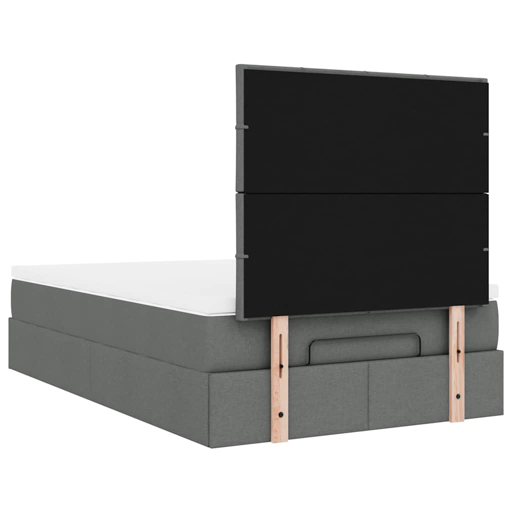 Ottoman bed met matras 120x200cm stof donkergrijs
