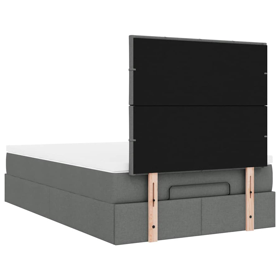 Ottoman bed met matras 120x200cm stof donkergrijs