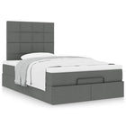Ottoman bed met matras 120x200cm donkergrijs