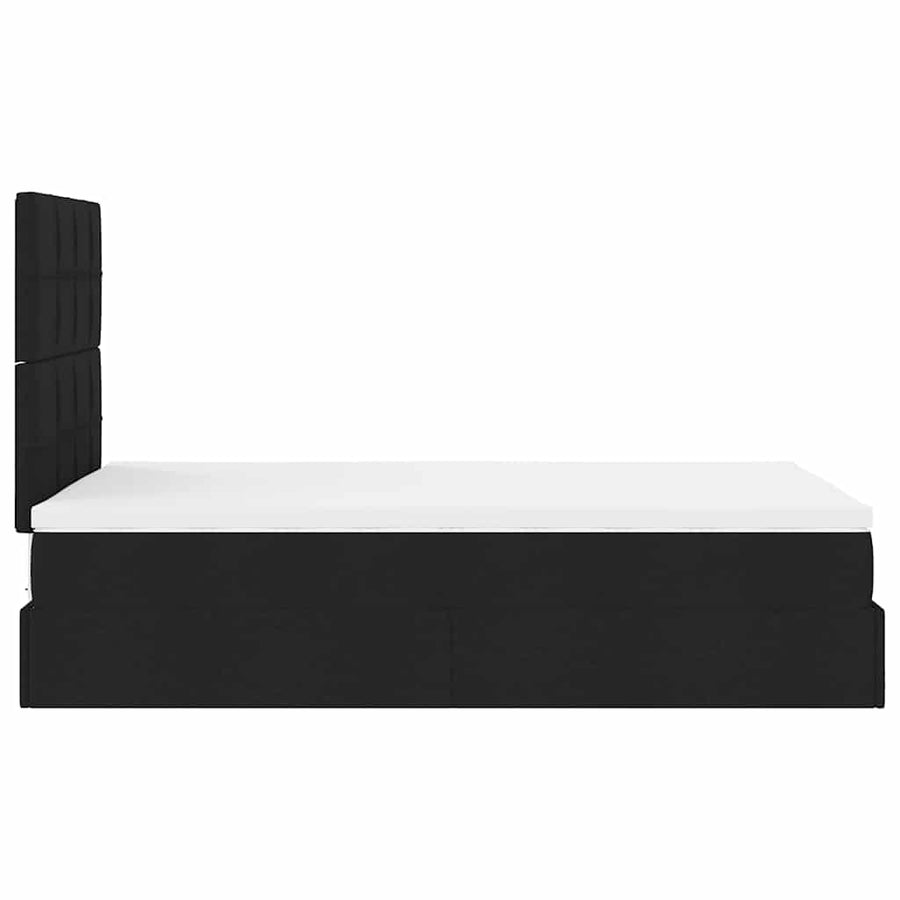Ottoman bed met matras 120x200cm stof zwart