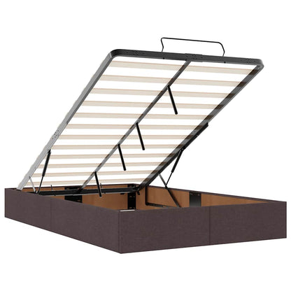 Ottoman bed met matras 120x200cm stof donkerbruin