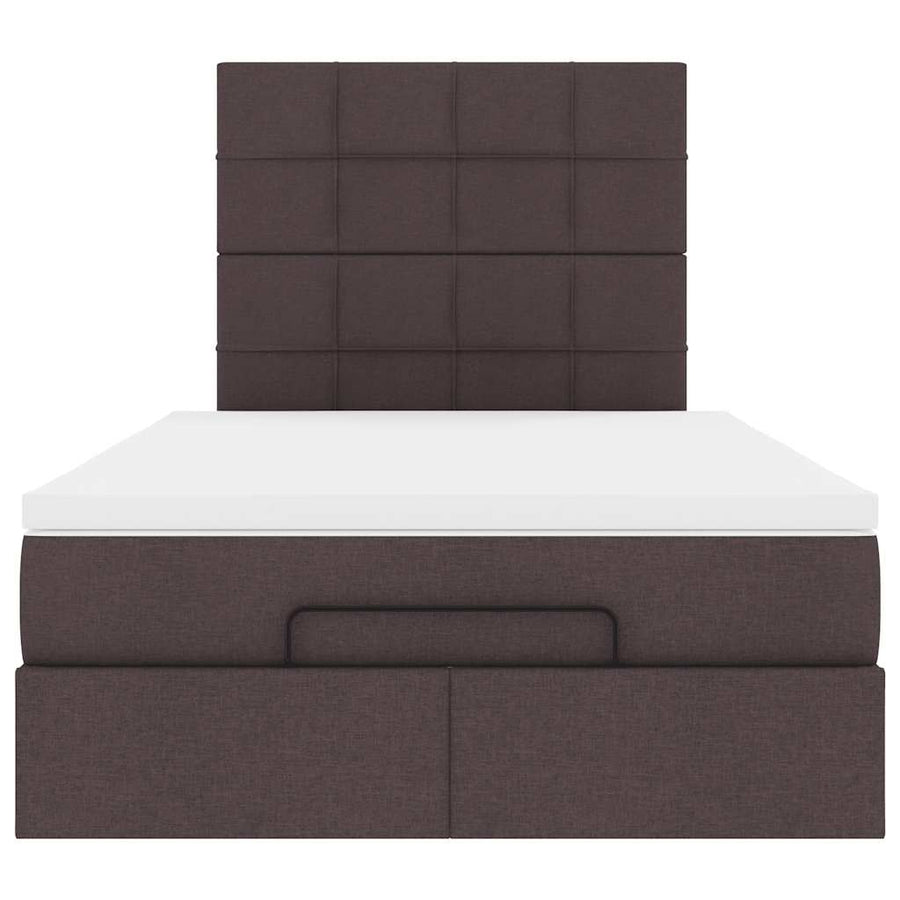 Ottoman bed met matras 120x200cm stof donkerbruin