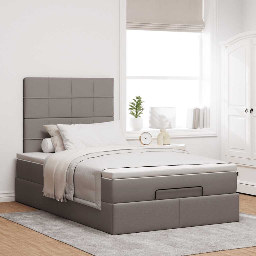 Ottoman bed met matras 120x200cm stof taupe