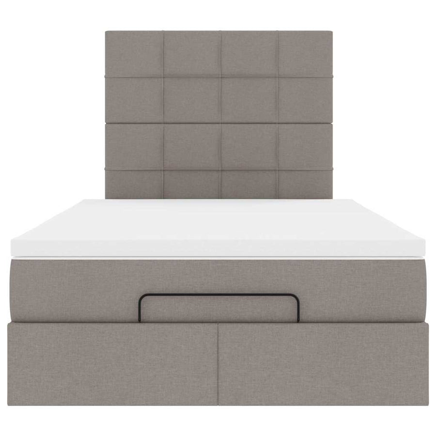 Ottoman bed met matras 120x200cm stof taupe