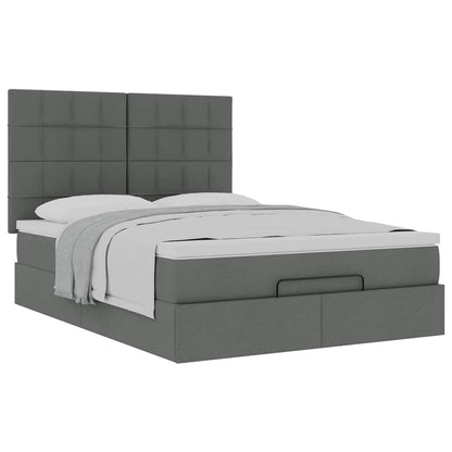 Ottoman bed met matras 140x190cm stof donkergrijs