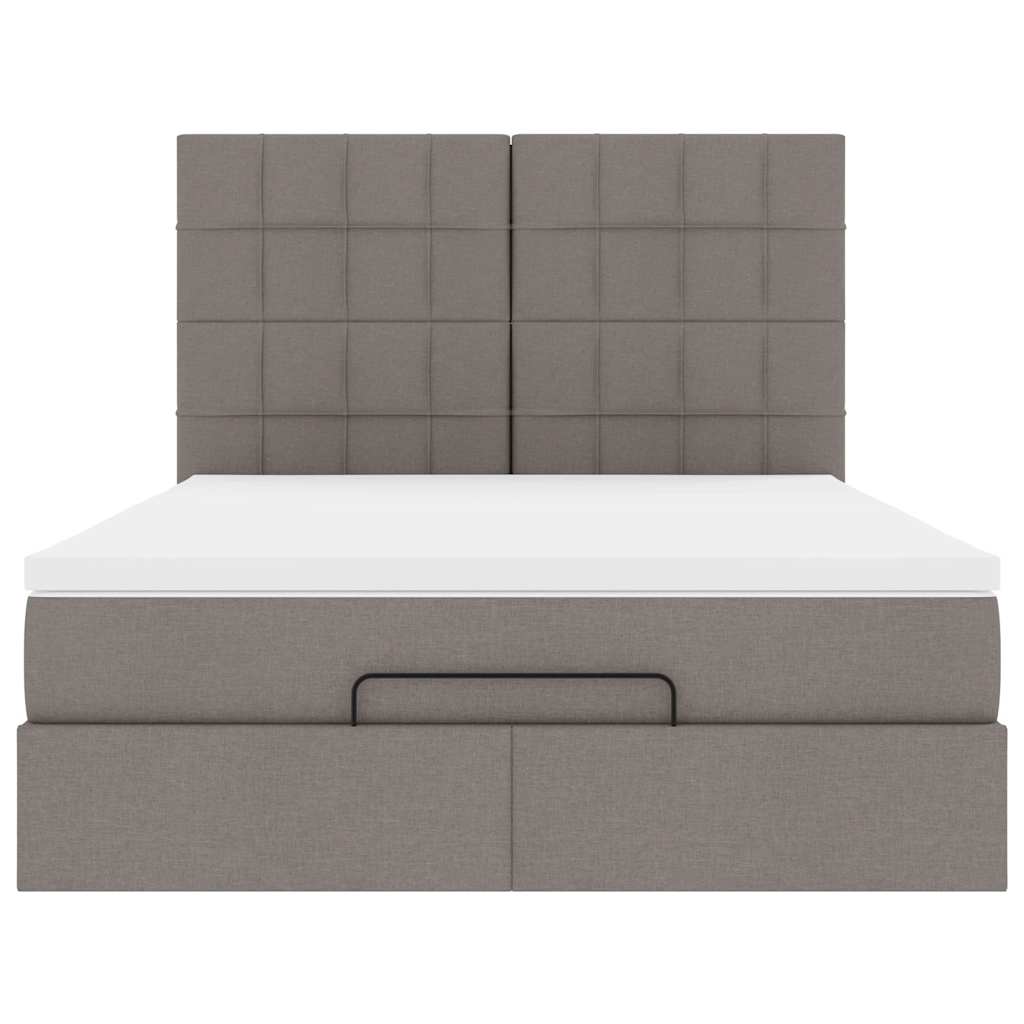 Ottoman Bed Met Matras 140X190Cm Stof 140 x 190 cm Taupe