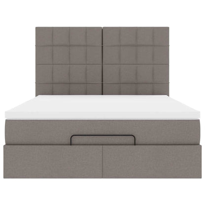 Ottoman Bed Met Matras 140X190Cm Stof 140 x 190 cm Taupe