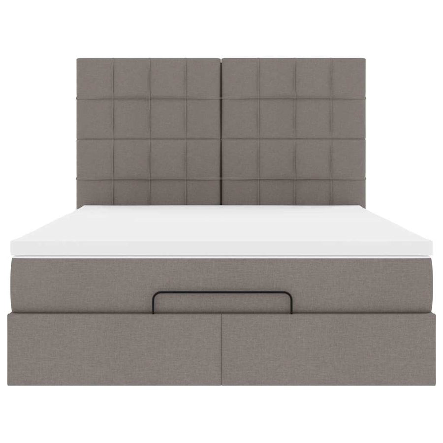Ottoman Bed Met Matras 140X190Cm Stof 140 x 190 cm Taupe