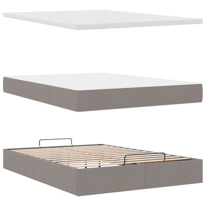 Ottoman Bed Met Matras 140X190Cm Stof 140 x 190 cm Taupe