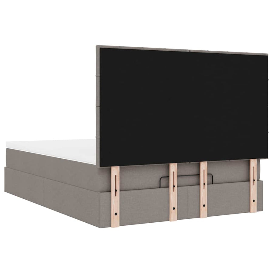 Ottoman Bed Met Matras 140X190Cm Stof 140 x 190 cm Taupe