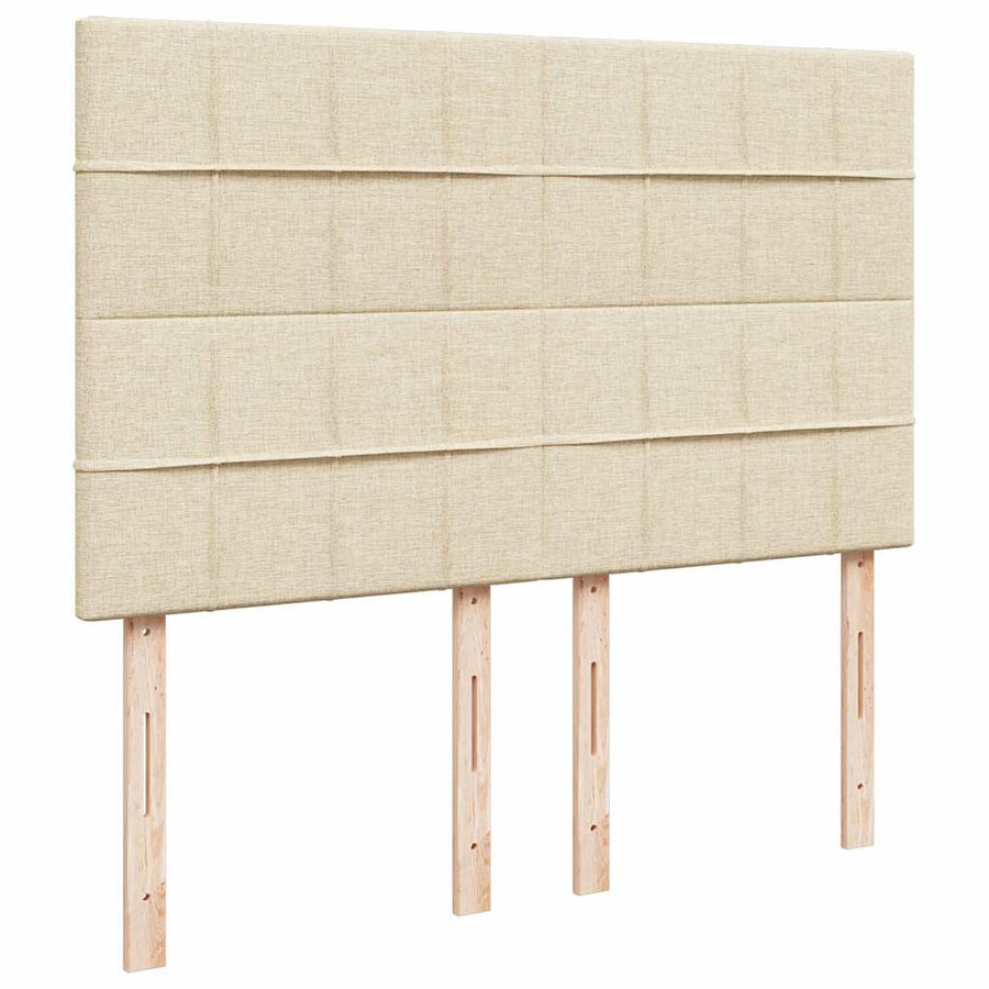 Ottoman bed met matras 140x190cm stof crèmekleurig