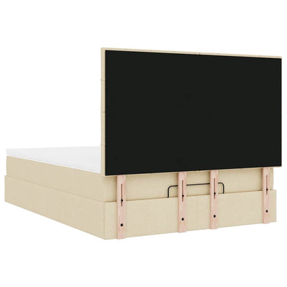 Ottoman bed met matras 140x190cm stof crèmekleurig