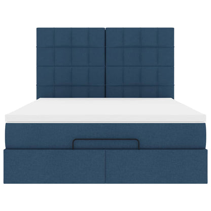 Ottoman bed met matras 140x190cm stof blauw