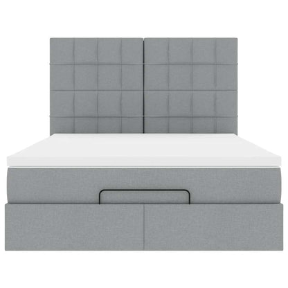 Ottoman bed met matras 140x200cm stof lichtgrijs