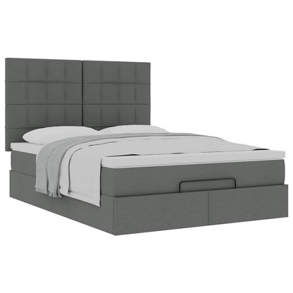 Ottoman bed met matras 140x200cm stof donkergrijs