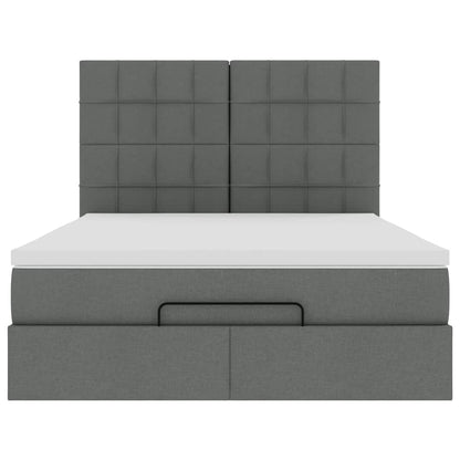 Ottoman bed met matras 140x200cm stof donkergrijs