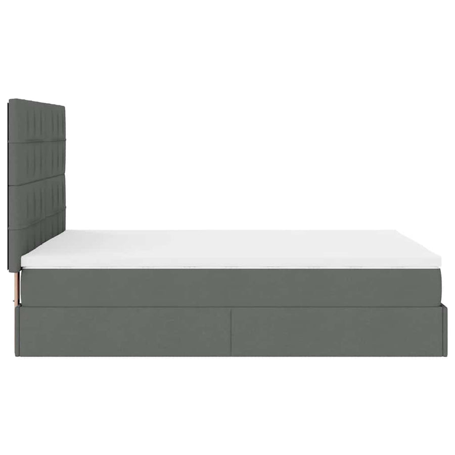 Ottoman bed met matras 140x200cm stof donkergrijs