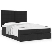 Ottomaans bed met matras 140x200 cm zwart